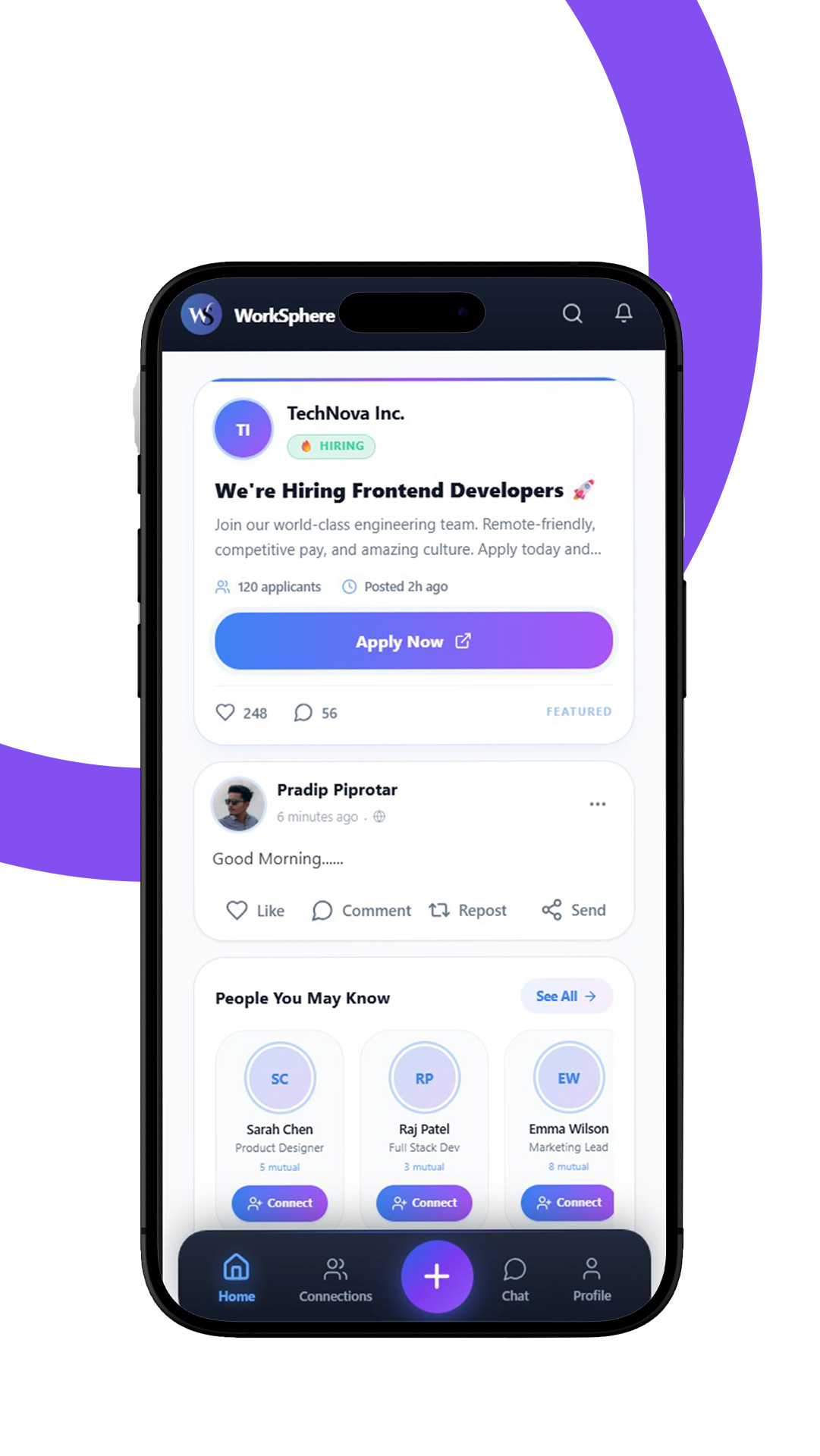 WorkSphere app screen